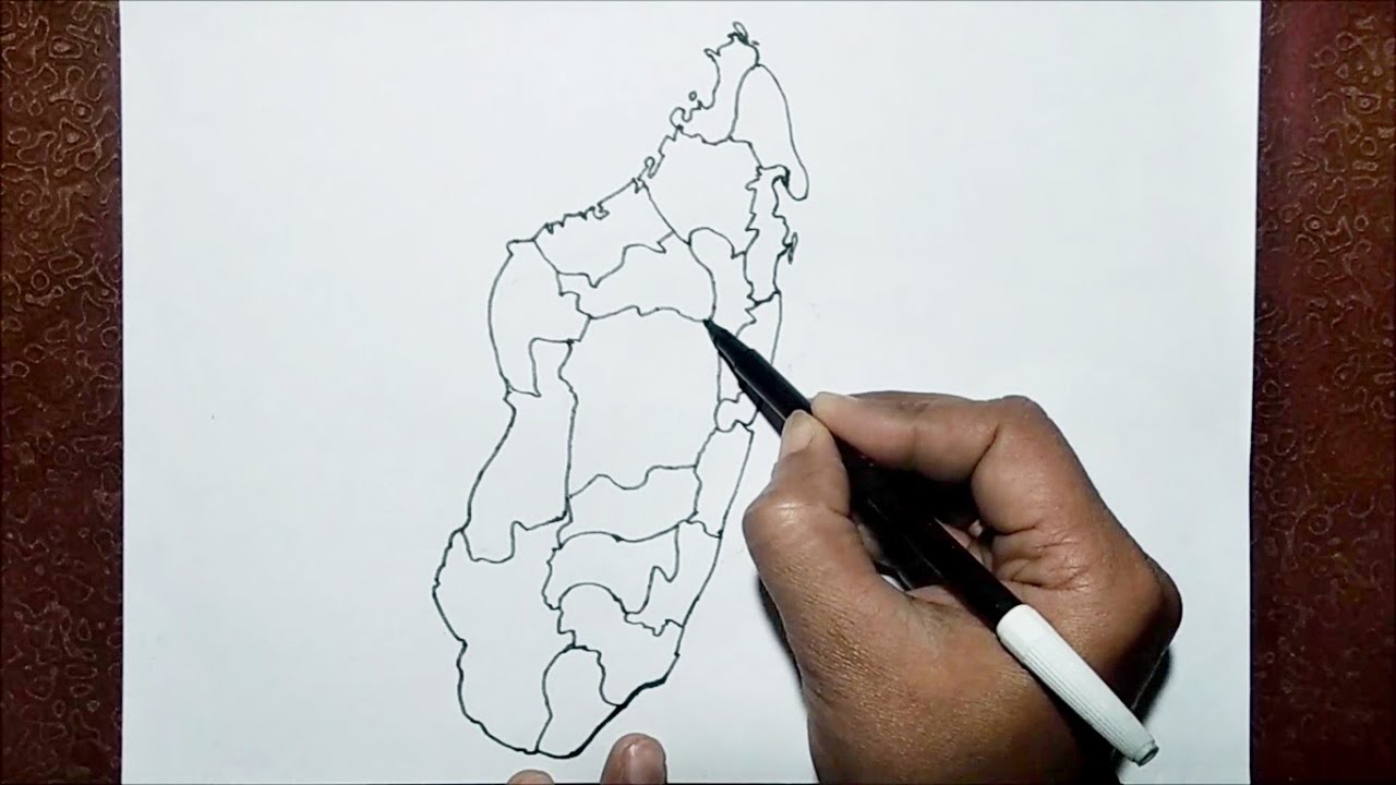 Madagascar Map With Regions || How to draw Madagascar map