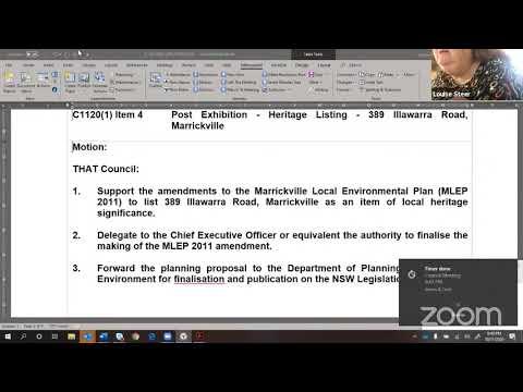 Inner West Council Ordinary Council Meeting - 10 November 2020