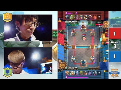 TMD Yao Yao VS TMD Aaron | Clash Royale King’s Cup 2017 - $200,000 Clash Royale Tournament - Day 2