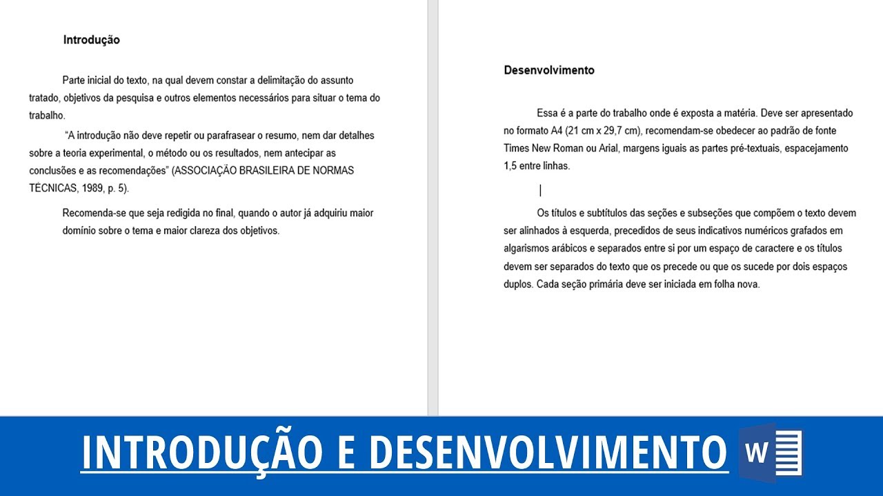 Aula #3: Como fazer a INTRODUÇÃO e o DESENVOLVIMENTO no Trabalho Acadêmico - Normas ABNT