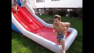BlastZone Great White Wild Inflatable Slide Review {Night Owl Mama}