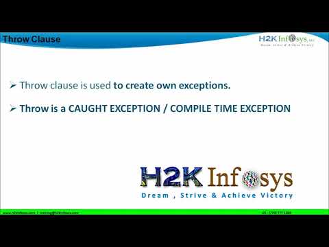 Java Exceptions Tutorials H2kinfosys