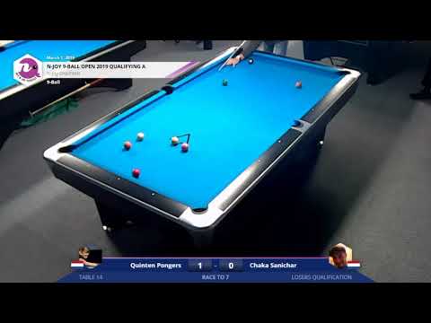 N-Joy 9-Ball Open 2019 || Loser Qualification || Quinten Pongers vs. Chaka Sanichar