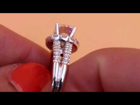 Syvlie Split Shank Halo Engagement Ring