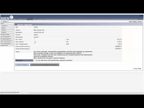 HKN Kundenverwaltung - Produkte: Upgrade des eigenen vServers