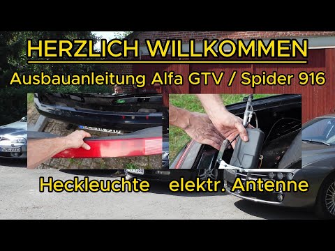 Alfa Romeo GTV Spider 916 HECKLEUCHTE / Elektrische ANTENNE / Kofferraumdichtung AUSBAUANLEITUNG