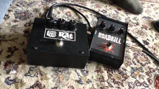 Video thumbnail for Stomp Box Shootout.   Proco vintage re-issue Rat. Vs. Proco Roadkill (1996) by james Cooper