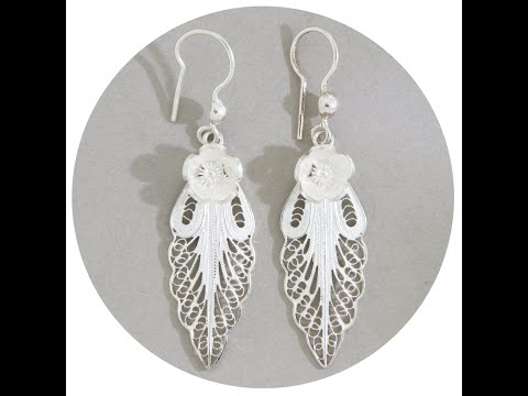 Cercei Argint 925 Filigran Frunza si Floare - Eleganta Naturala