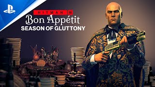 PlayStation Hitman 3 - Season of Gluttony (Roadmap Trailer) | PS5, PS4 anuncio