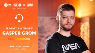 Exact same answers as frosty, Dice is insane - Gasper Grom 🇸🇮 | GRAND BEATBOX BATTLE 2021: WORLD LEAGUE | Pre-Battle Interview