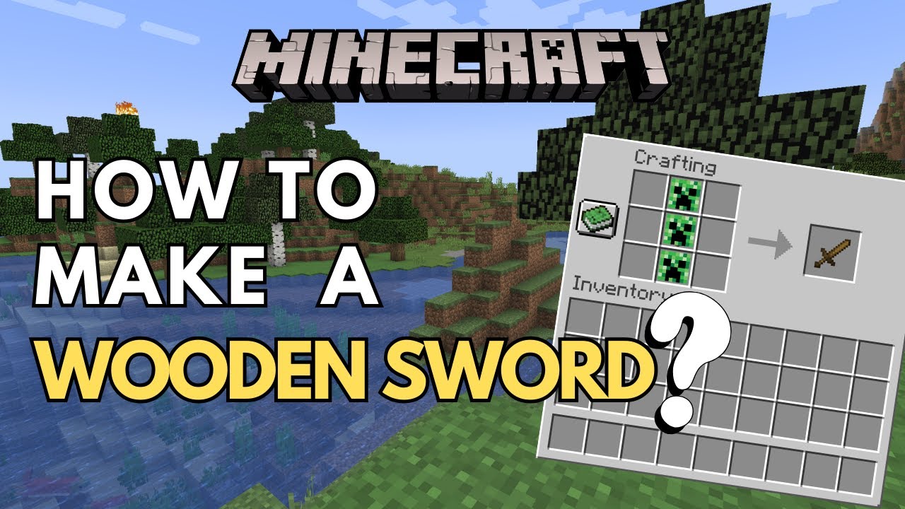 Minecraft Crafting Tutorial - How to Make Wooden Sword?