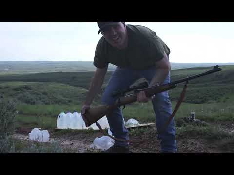 375 H&H 300 Grain Swift A Frame Penetration Test - Milk Jugs Full of Water