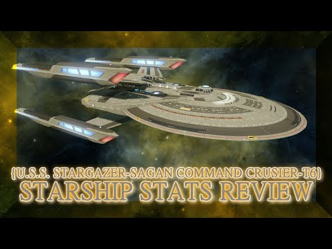 USS STARGAZER - Sagan Command Cruiser ~ STARSHIP STATS REVIEW   (Star Trek Online)