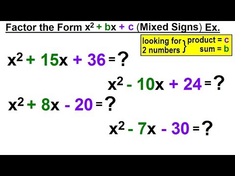Algebra Ch 6 Factoring 1 of 55 What is a Factor