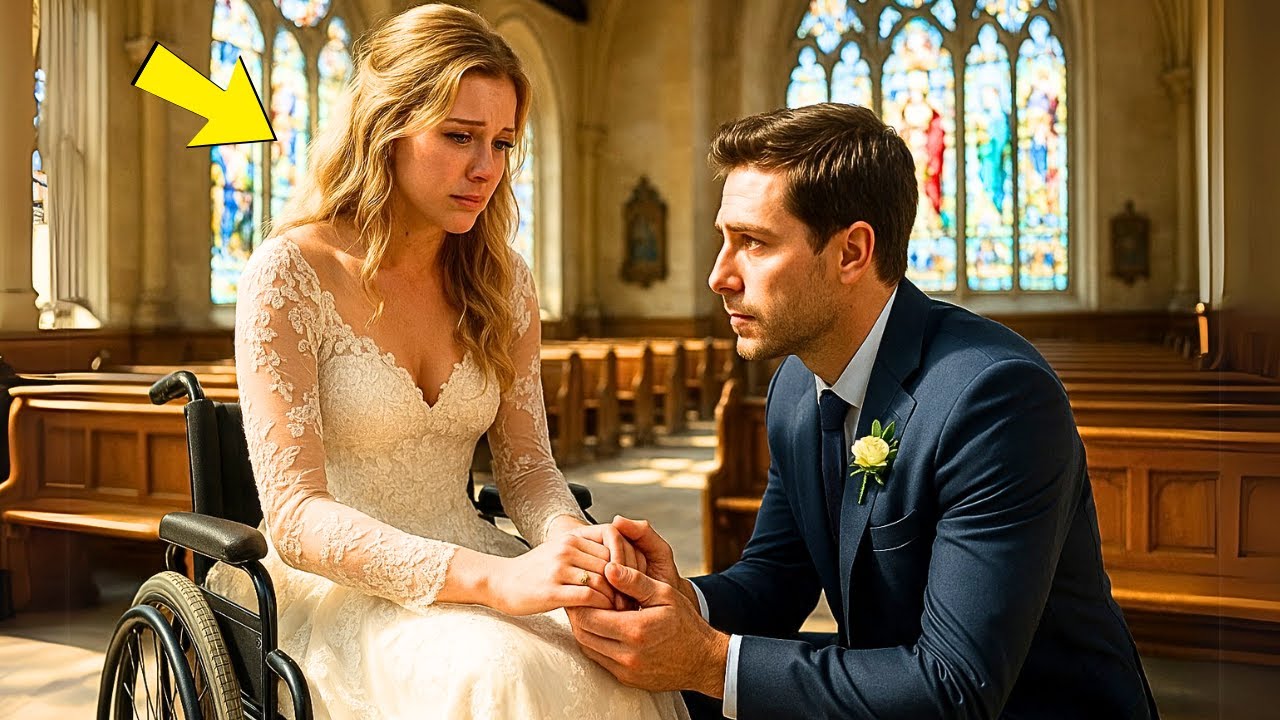 UN MILLONARIO VE A UNA NOVIA EN SILLA DE RUEDAS, LLORANDO SOLA EN LA IGLESIA. SE ACERCA Y...