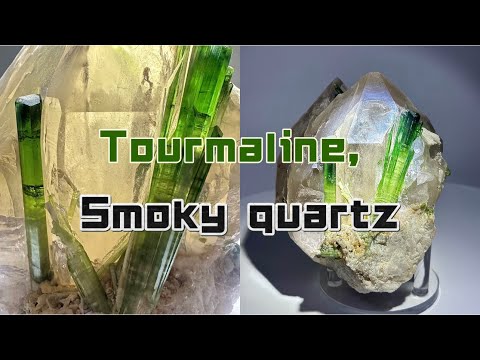 Tourmaline, Smoky quartz from Cruzeiro mine, São José da Safira, Minas Gerais, Brazil.
