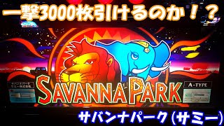 【スロット】一撃3000枚オーバーなのに超絶不遇台だった！？サバンナパーク（サミー）の設定6を打ってきた！【4号機】#AT機 #サバンナパーク #スロット