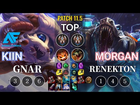 AF Kiin Gnar vs HLE Morgan Renekton Top - KR Patch 11.5