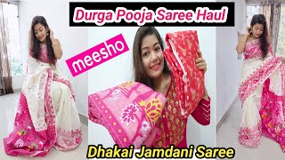 Durga Pooja Saree Shopping Haul 2023 || New Dhakai Jamdani Collection || Krrish Sarkar