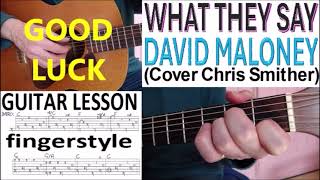 WHAT THEY SAY - DAVID MALONEY (cover Chris Smither) fingerstyle GUITAR LESSON