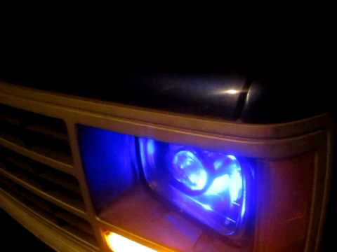 7"X6" Square Black Housing Projector Head Lights with 10000k blue H.I.D.S with blue leds