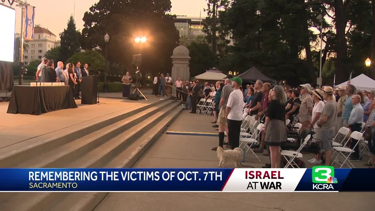 Dozens honor lives lost in Oct. 7 attack in Israel at Sacramento vigil