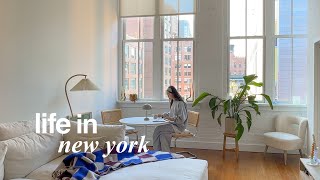LIFE IN NYC | finally furnishing my new apartment, holiday date night, cozy night routine