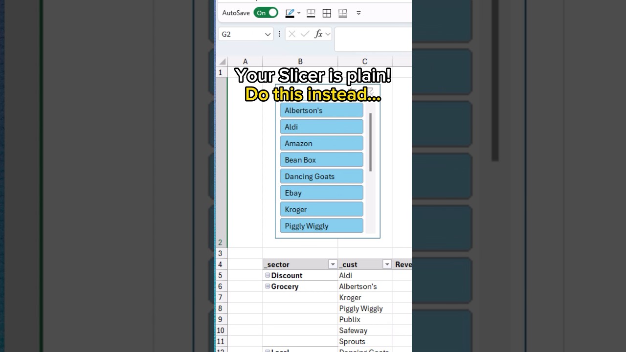 Slicer Formatting Makeover #excel #pivottable