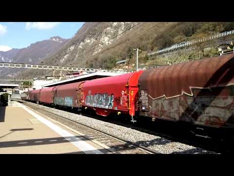 DOPPIA DI 185 DB CON CARRI MERCI TRANSITA A CAPOLAGO RIVA S. VITALE (CH) 5 - 4 - 2018