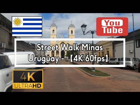 🇺🇾【4K 60fps】 WALK - MINAS - walking Tour -  Video Documentary  Uruguay