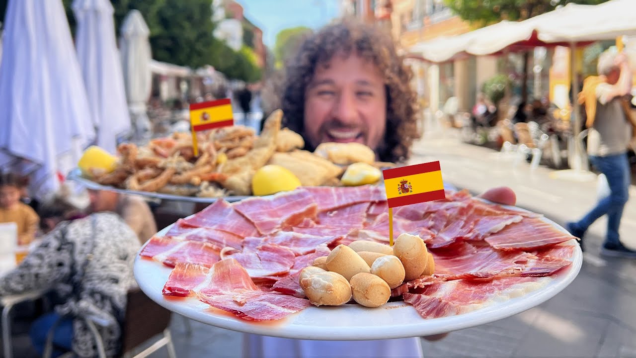 Trying street food in SPAIN | The land of ham 🥩🇪🇸