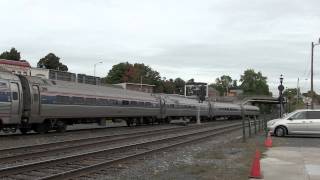 preview picture of video '[HD] Amtrak Vermonter Train at Palmer, MA'