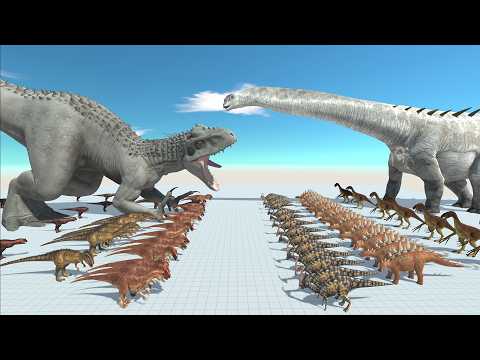 Dinosaur Battle Indominus Rex - Carnivore Dinosaurs VS Ampelosaurus - Herbivore Dinosaurs in ARBS