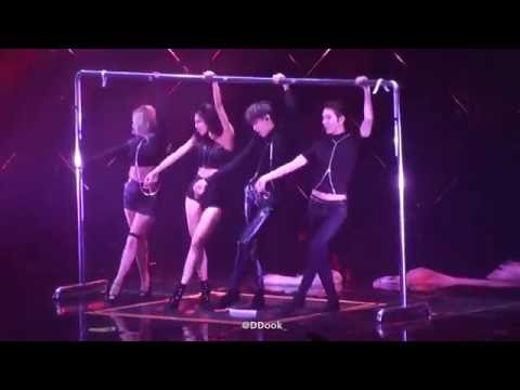 BamBam (GOT7) and Jo Kwon (2AM) performing "Hush" with miss A!