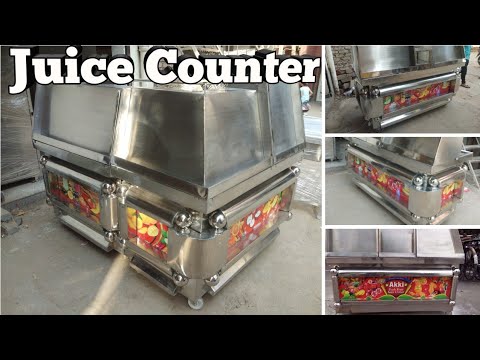 Stainless steel juice display counter