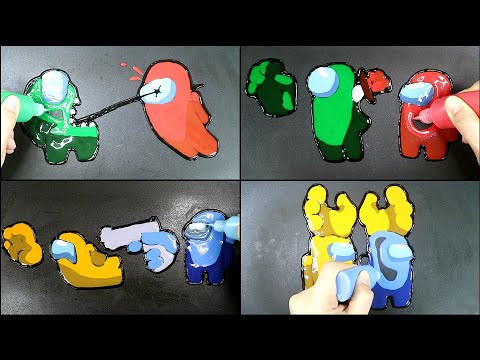 Among Us Pancake Art - Die moments, Gun Imposter, Player