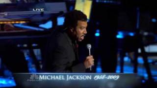Lionel Richie sing &quot; Jesus Is Love &quot; at Michael Jackson&#39;s public memorial