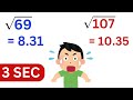 Square Root Of Any Number In 3 Seconds Crazy Math Trick