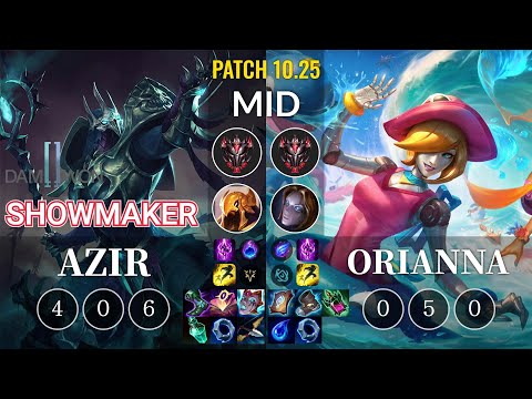 DWG Showmaker Azir vs Orianna Mid - KR Patch 10.25