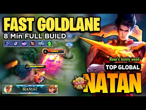FAST GOLDLANE! Natan Best Build 2023 [ Natan Top Global Gameplay ] By Rose's lovely weed - MLBB