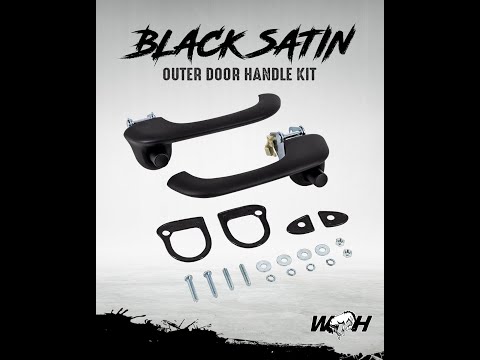 Black Satin Outer Door Handles, 66-77 Ford Bronco