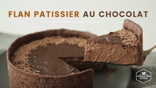 초콜릿 플랑(초콜릿 커스터드 타르트) 만들기:Flan patissier au chocolat(Choco custard tart) Recipe-Cookingtree쿠킹트리*ASMR