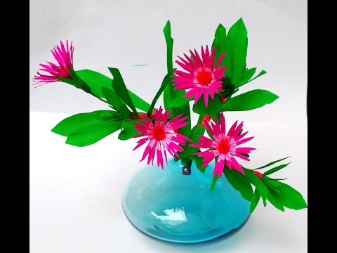 How to make Paper flowers Ice Plant / Lampranthus( flower # 110)