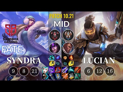 SB FATE Syndra vs Lucian Mid - KR Patch 10.21