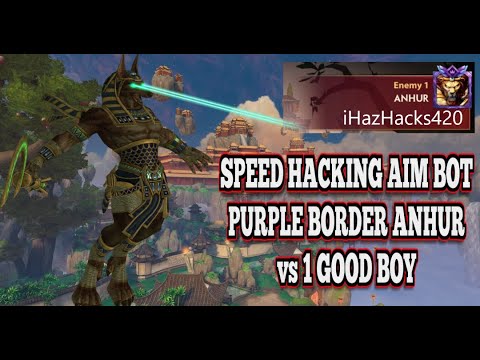 SpeedHacking Aimbot Purple Anhur Gets Destroyed!! - Season 10 GrandMaster Ranked 1v1 Duel - SMITE