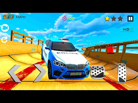 Police Car Stunts Mega Ramp Racing Simulator - Vertical Impossible Ramp Stunts #2 - Gameplay Android