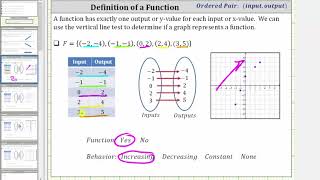 Determine if Ordered Pairs Represent a Function and Describe Behavior