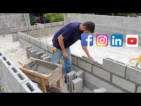 Assentamento de bloco de cimento 9x19x39 cm 👍