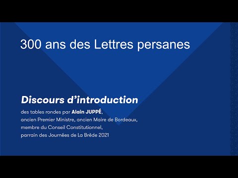 300 ans des Lettres Persanes - Discours d’introduction