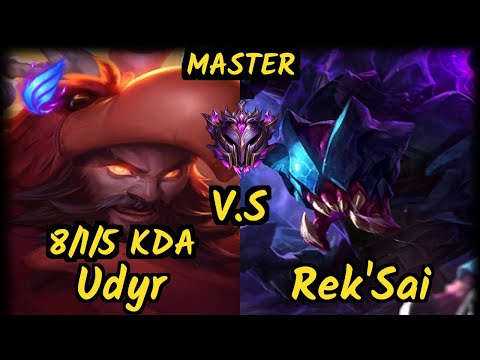 Branix (UDYR) vs REK'SAI - 8/1/5 KDA JUNGLE GAMEPLAY - EUW Ranked MASTER